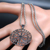 Viking Compass Helm Rune Amulet Necklace Silver Color Stainless Steel Symbol of Protection Necklace Pagan Jewelry N7024S01 - Image 5