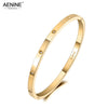 CZ Crystal 4mm Cuff Bangle For Women Classic Cubic Zirconia Love Titanium Stainless Steel Bracelet Jewelry - Image 1