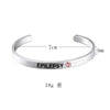 Red Medical Alert Cuff Bracelet Epilepsy Diabetes Sos Open Bangles Slim Stainless Steel Bangle Jewelry - Image 6