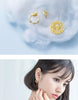 Modian Genuine 925 Sterling Silver Radiant Zircon Star Gold Color Round Disc Hearts Stud Earring for Women Unique Fine Jewelry