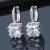 Hoop Earrings For Women Square Cubic Zirconia Chunky Huggie Earrings Female Bride Wedding Jewelry - Image 1