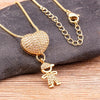 Family Pendant Necklace with Child Figure Combinations and Stone Accents - Image 14