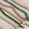 Christmas Jewelry Gift For Ladies Square Tennis Chain Choker Necklace Green Pink White Black Crystal Necklace - Image 25