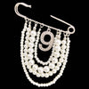 Handmade Metal Pearl Chain Greek Sorority Rhinestone Initial Number1 To Number 31 Brooches Apparel Jewelry - Image 33
