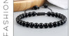 Black Bead Bracelet with 4 mm 6 mm or 8 mm Beads and Adjustable Fit - Image 31