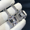 Women's Earrings with Square Crystal Cubic Zirconia Wedding Engagement Accessories Jewelry - Image 3