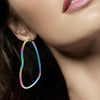 peach heart earrings circle jewelry simple pendant Earring stainless steel hoop earring 1 Pair Gifts for women girls - Image 1