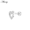1PC Zircon CZ Leaf Heart Star Flower Ear Studs Cartilage Earring for Women Stainless Steel Small Ear Piercing Jewelry - Image 18