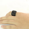 Wide Square Signet Ring for Men in Stainless Steel - Image 11