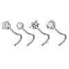 Surgical Steel Nose Stud Set 4 Pieces 20G in L Shape Screw and Bone - Image 17