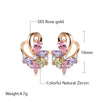 Rose Gold Color English Earrings for Women Colorful Zircon Accessories Ethnic Bride Daily Jewelry - Image 2