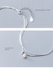 Modian Real 925 Sterling Silver Double-Layer Snake Chain Bracelet for Women with Lobster Clasp Link Chain Brangle Fine Jewelry