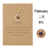 Personality Birthstone Moon Star Crystal Pendant Necklace for Women Clavicle Chain Choker Birthday Party Jewelry Gift - Image 7