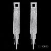 Long Tassel Drop Earrings for Women Silver Color Rhinestone Crystal Hanging Dangle Earring Bridal Wedding Jewelry - Image 38