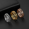 Retro Filigree Stainless Steel Ring Cutout Elegant Gold Color Finger Rings Jewelry Wedding Gift for Women Friend - Image 1