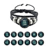 Libra/Scorpio/Sagittarius/Capricorn/Aquarius/Pisces 12 Constellations Black Wrist Charm Leather Snap Bracelet Jewelry Gift - Image 1