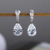 Cubic Zirconia Water Drop Charm Women Drop Earring Wedding Band Jewelry White/Purple Earrings - Image 9