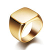 Wide Square Signet Ring for Men in Stainless Steel - Image 9