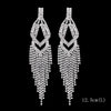 Long Tassel Drop Earrings for Women Silver Color Rhinestone Crystal Hanging Dangle Earring Bridal Wedding Jewelry - Image 22