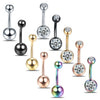 14 Gauge Stainless Steel Navel Piercing Ring with 10 mm Bar and Decorative Ends - Image 17