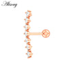 1PC Zircon CZ Leaf Heart Star Flower Ear Studs Cartilage Earring for Women Stainless Steel Small Ear Piercing Jewelry - Image 9
