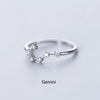 Minimalist Inlaid Cubic Zircon 12 Constellation Zodiac Sign Rings for Women Simple Silver Color Adjustable Ring Jewelry Gift - Image 14