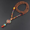 Vintage Handmade Necklace Nepal Buddhist Mala Wood Beads Pendant Necklace Ethnic Fish Horn Long Statement Men Women's Jewelry - Image 16