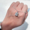 Square Cubic Zirconia Pendant Necklace for Women Wedding Accessories Simple Stylish Design Jewelry - Image 1
