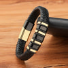Braided Wrap Rope Black Leather Bracelets For Men Simple Stainless Steel Charm Vintage Bangles Jewelry Gift - Image 5