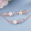 Wedding Bridal Zirconia Jewelry Sets For Women Romantic Shell Flower Choker Elegant Pearl Necklaces Earrings Gift - Image 8