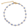 Stainless Steel Anklet Enamel Round Evil Eye Anklets Bracelets For Women Man Summer Jewelry Gifts 23cm(9") long, 1 Piece - Image 5