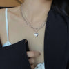 Kpop Black Heart Necklace French Metal Love Clavicle Chain Korean Simple Female Short Pendanklace Female Short Pendant for Women - Image 9