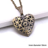 Heart Carved Flower Stripe Locket Pendant Necklace Women Vintage Ancient Brass Opening Photo Box Jewelry Romantic Gift - Image 11