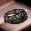 Exaggerated Personality Ring Tungsten Black Zircon Hollow Woven Pattern Retro Ring Wedding Ring Jewelry Gift Ladies Ring - Image 4