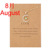 Personality Birthstone Moon Star Crystal Pendant Necklace for Women Clavicle Chain Choker Birthday Party Jewelry Gift - Image 26