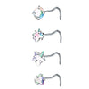 Surgical Steel Nose Stud Set 4 Pieces 20G in L Shape Screw and Bone - Image 30