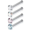 Surgical Steel Nose Stud Set 4 Pieces 20G in L Shape Screw and Bone - Image 31