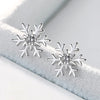 Buyee Silver Sweet Stud Earring Snowflake White Zircon Earring for Women Girl Party Jewelry Earring - Image 2