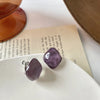Retro Irregular Diamond Crystal Clip on Earrings Personality Simple Candy Color Ripple Ear Clips for Non Pierced Women - Image 6