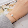 Evil Eye Bracelet Miyuki Dainty Tiny Beaded Simple Bracelets for Women Jewelry Gold White Color Adjustable Rope - Image 2
