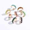 Colorful Rhinestone C-Shape Clip Earring without Piercing - Image 2