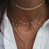 Boho Multi-level Crystal Geometry Star Moon Lock Necklace For Women Vintage Pendants Necklaces Chokers Jewelry Gift - Image 8
