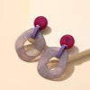 Colourful Big Round Drop Earrings For Women Statement Long Resin Geometric Earrings Korean Simple Jewelry - Image 8
