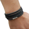 Unisex Multilayer Interlaced Faux Leather Cuff Bangle Wristband Bracelet Jewelry - Image 1