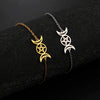 Triple Moon Goddess Bracelets for Men Women Stainless Steel Pentagram Wicca Charm Bracelets Magic Pentacle Witch Jewelry Gift - Image 5