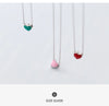 Modian Real 925 Sterling Silver Red Pink Green Enamel Hearts Pendant Necklace for Women Statement Fine Silver Jewelry Collar