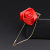 1 Pcs Ribbon Men Rose Flower Golden Leaf Brooch Pin Suit Lapel Men Wedding Boutonniere Brooch Jewelry - Image 11