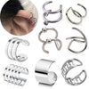 2pcs Stainless Steel Punk Rock Ear Clip Cuff Wrap Earrings No piercing-Clip On Cartilage Wrap Fake Earring - Image 1