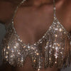 Stonefans Sexy Tassel Body Chain Rhinestone Bra Harness for Women Luxury Crystal Lingerie Bikini Jewelry Chest Body Jewelry