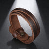 Jewelry Vintage Hand Woven Multilayer Leather BraceletCuff Wide Leather Adjustable Bracelet For Men - Image 3